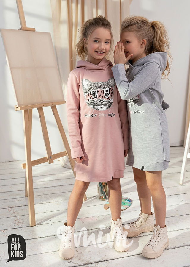 Hoodie mikčotunika crossed backs růžová *AFK*