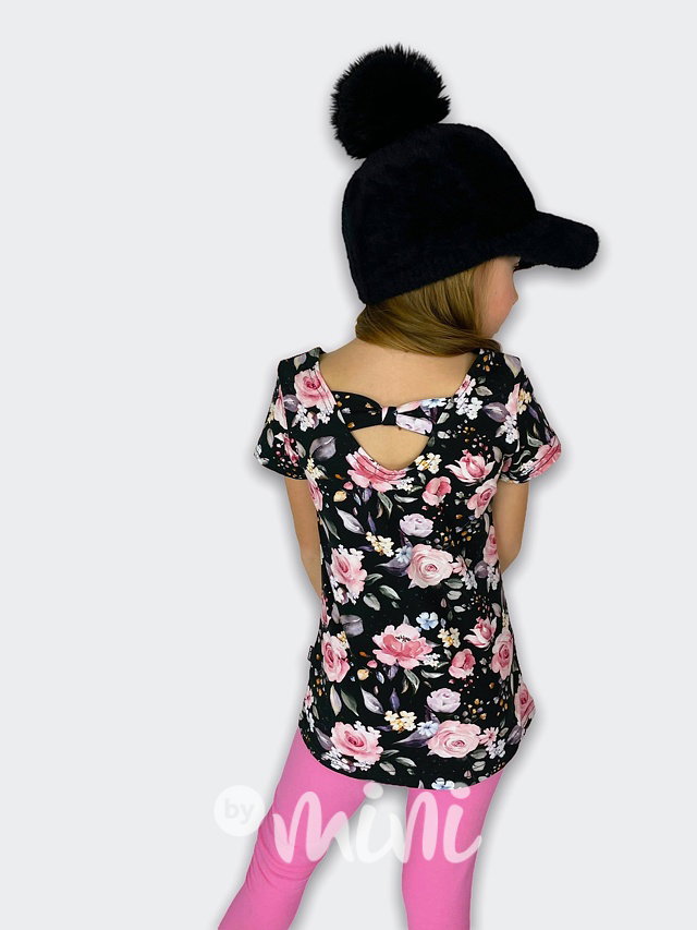 Mašličkový dívčí top midnight flower