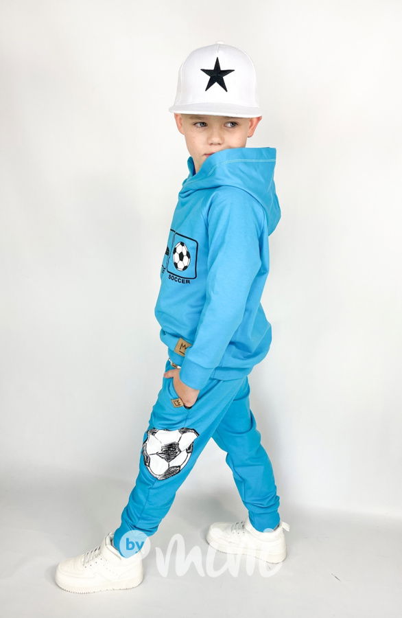 Soccer mikina - tyrkysová