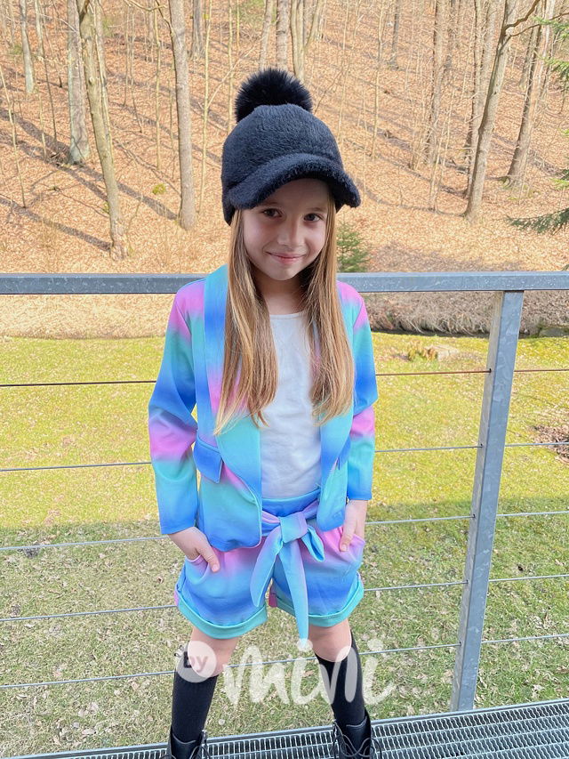 Watercolor sako + šortky blue