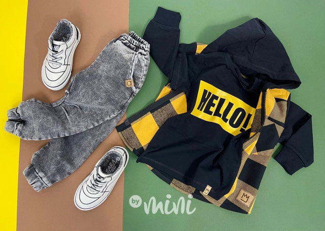 HELLO triko black/mustard