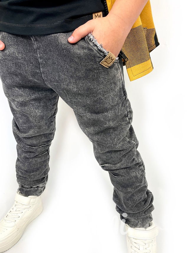 Jeans dark bavlněné tepláky - BASIC