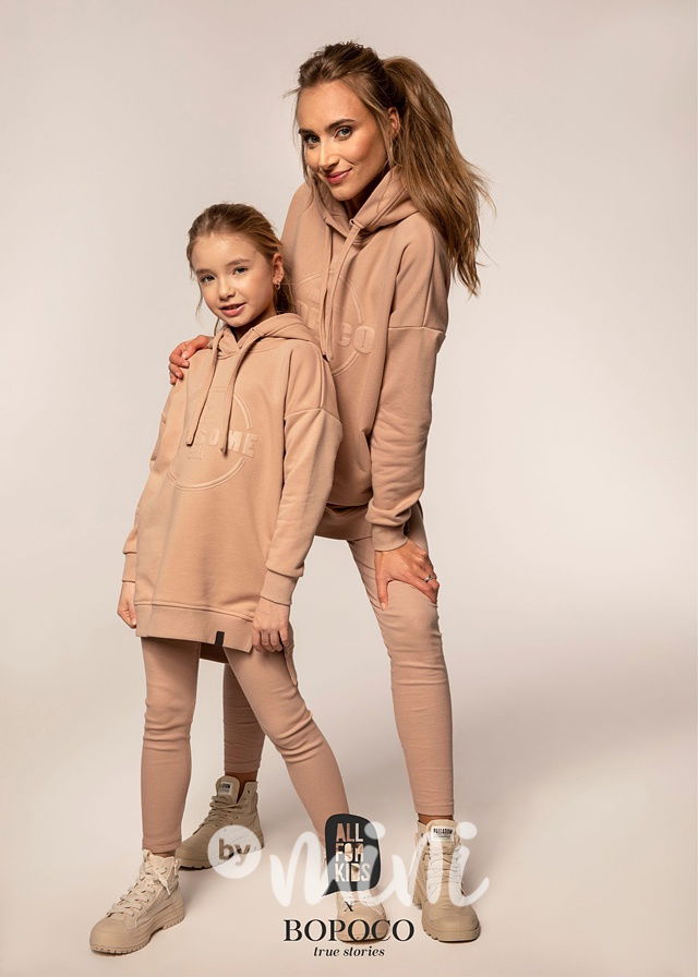 Dívčí dětská mikina hoodie s kapucí  set mamka a dcera