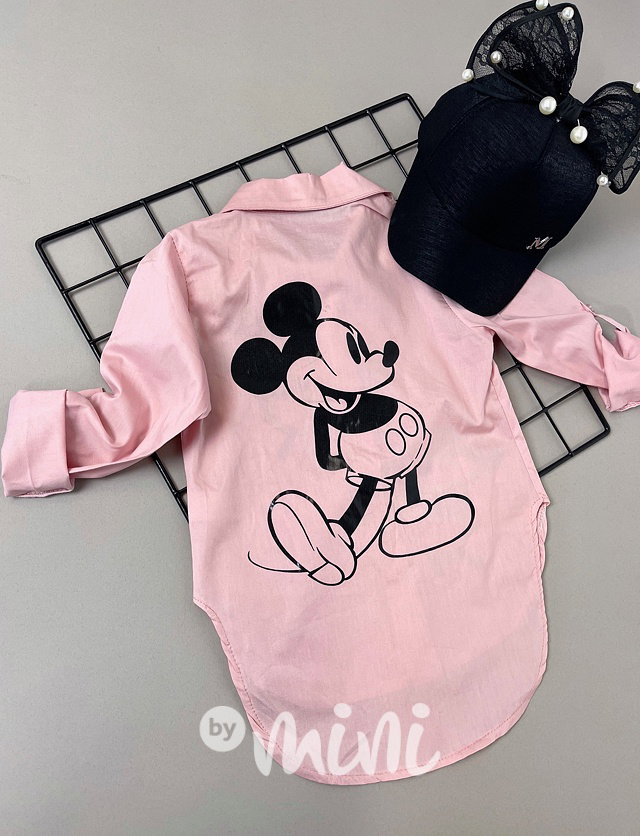Mickey dlouhá růžová dětská košile