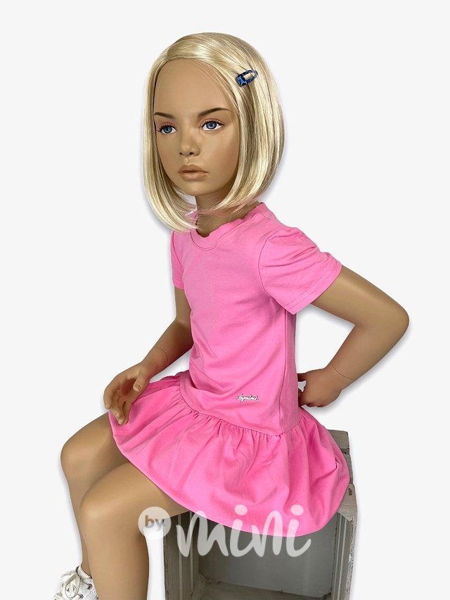 Barbie pink šaty s balonovou sukní - krátký rukáv