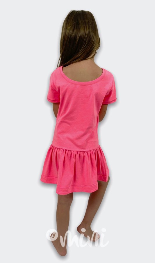 Srdíčkové šaty neon pink