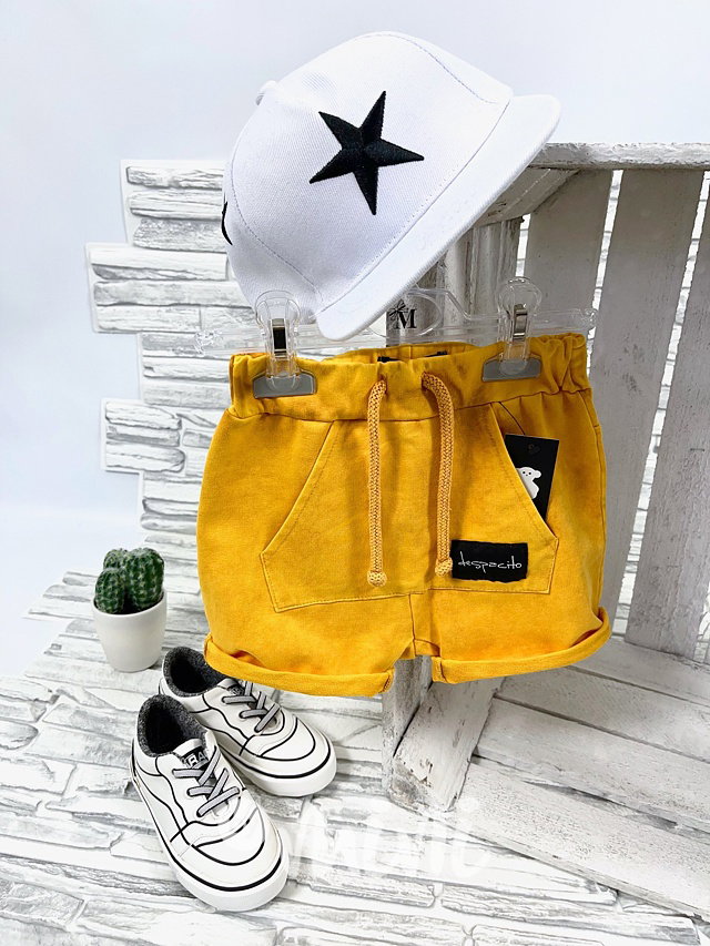 Kraťasy DESPACITO acid wash mustard