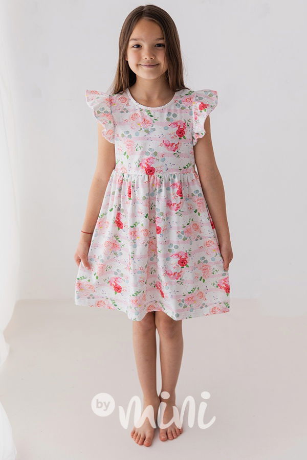 Tea roses dívčí šaty Lily Grey