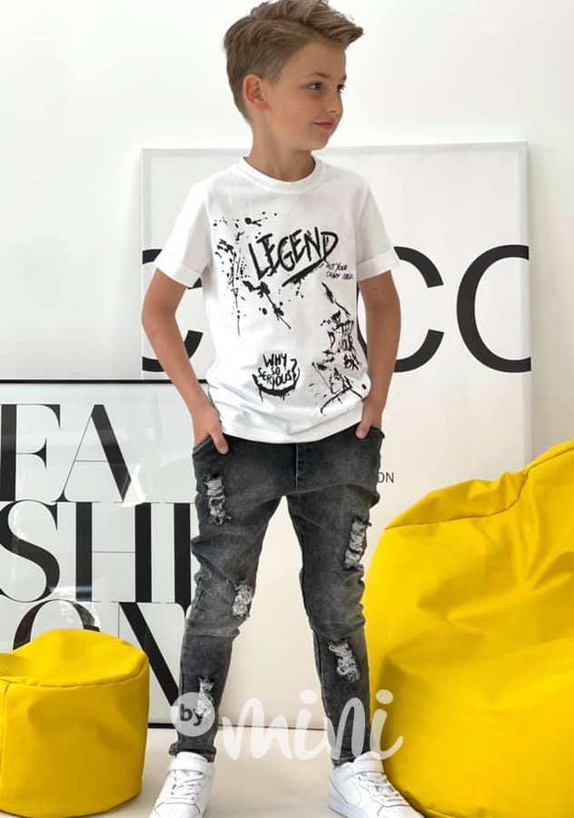 Potrhané soft jeans black kalhoty