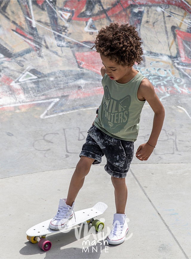 Acid wash soft jeans kraťasy klokanka black  *MashMnie*