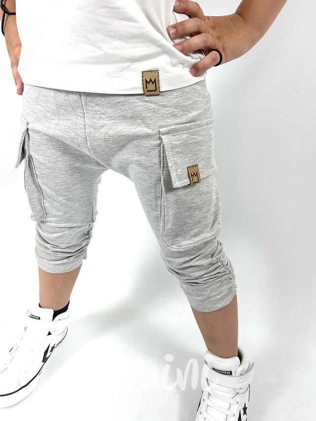 Šedé letní baggy kapsáče
