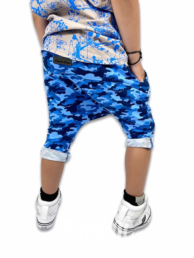 Ultra low baggy chlapecké kraťasy blue army *DreamDress*