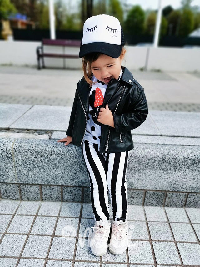 Pruhované legíny black/white