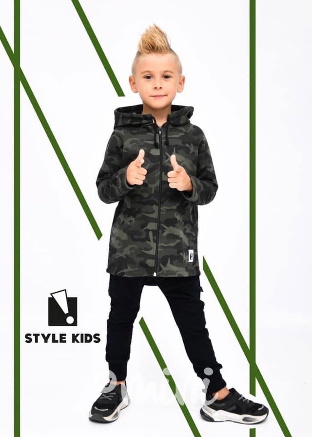 Iconic boy long mikina - army