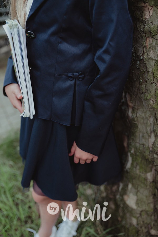 School sako navy mašličky
