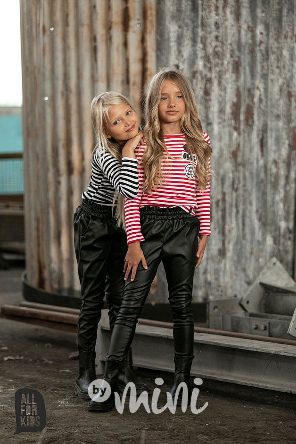 OMG žebrovaná pruhovaná blůzka red