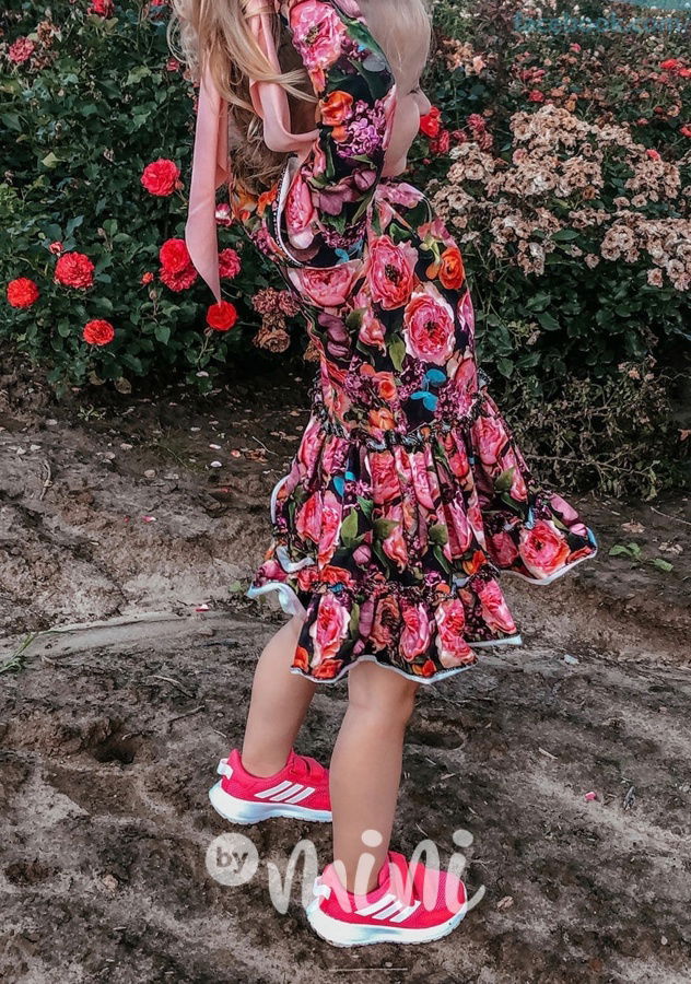 Maxi točivé flower šaty - šeřík
