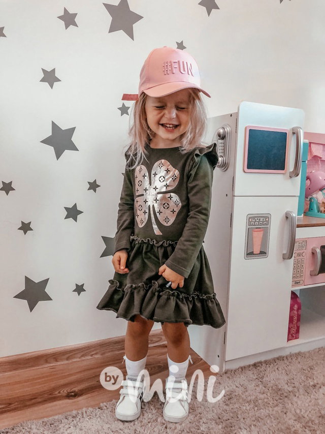 Maxi točivé šaty čtyřlístek - khaki