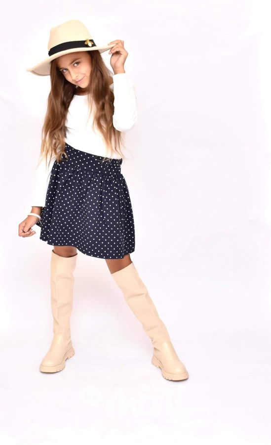 Puntíkatá navy sukně
