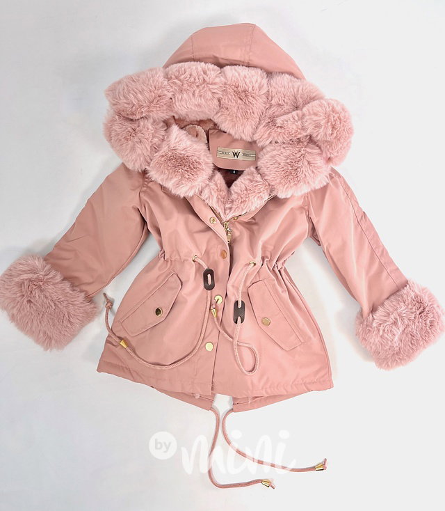 Zimní kožíšková parka - pink