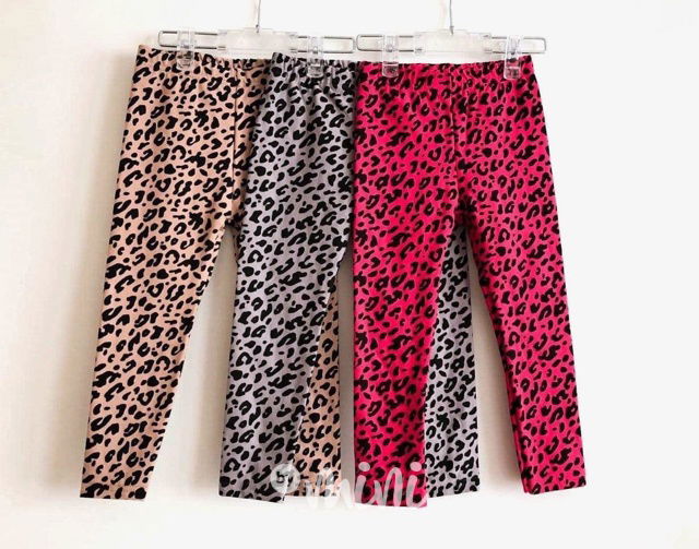 THERMO zateplené legíny Lily Grey - leopard passion
