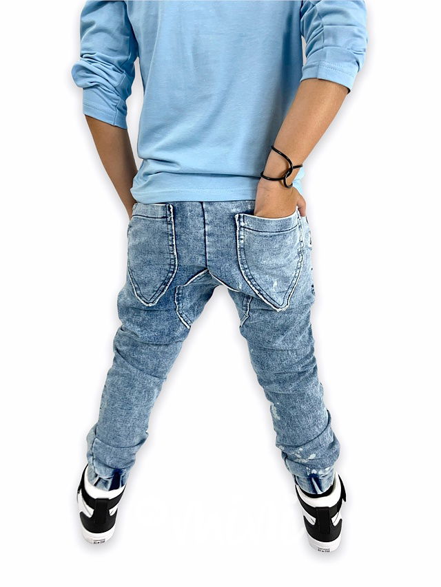 Jeans bavlněné jogger tepláky SPLASH white