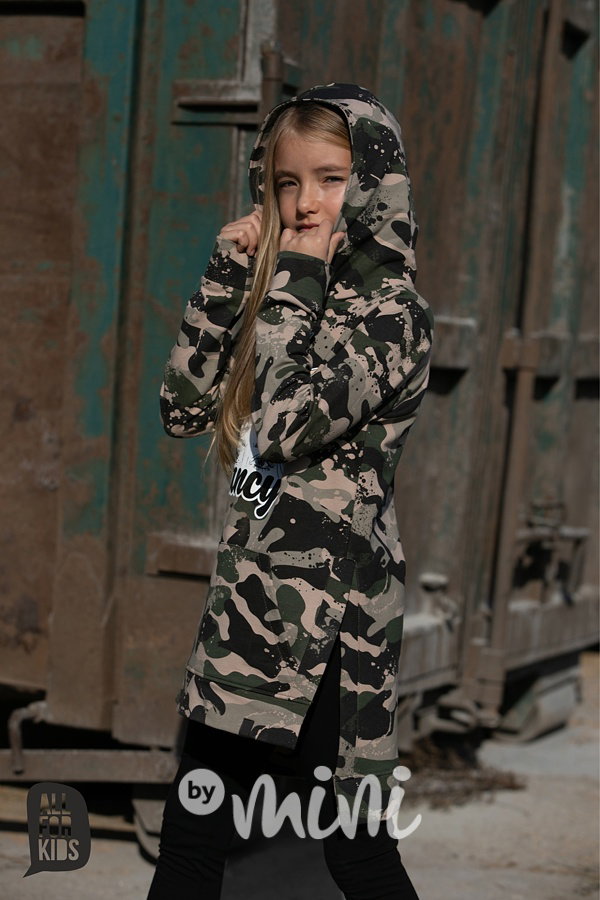 Fancy mikinová tunika army