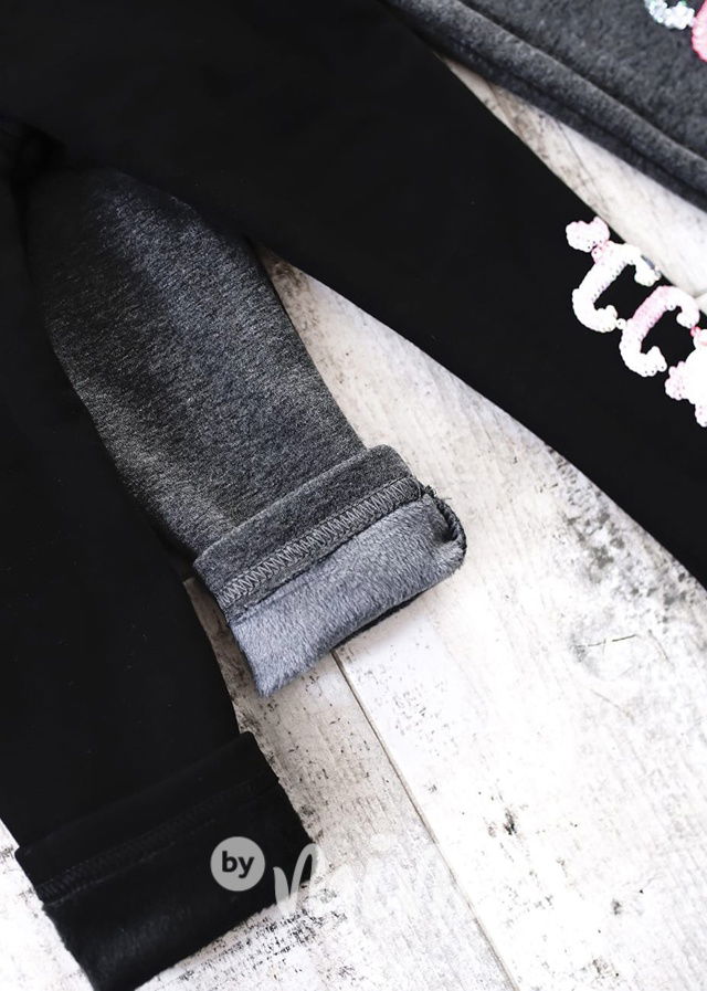 SUPER TERMO černé legíny s flitry COOL