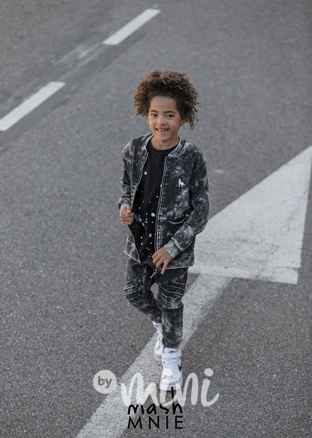 City acid wash mikina black *MashMnie*