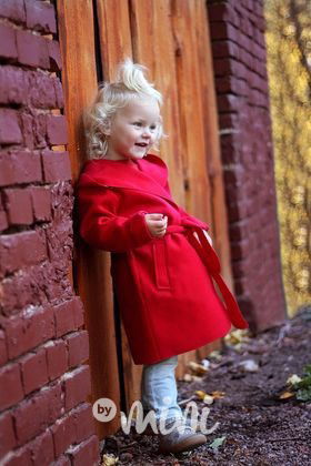 Flaušový hoodie kabátek červený