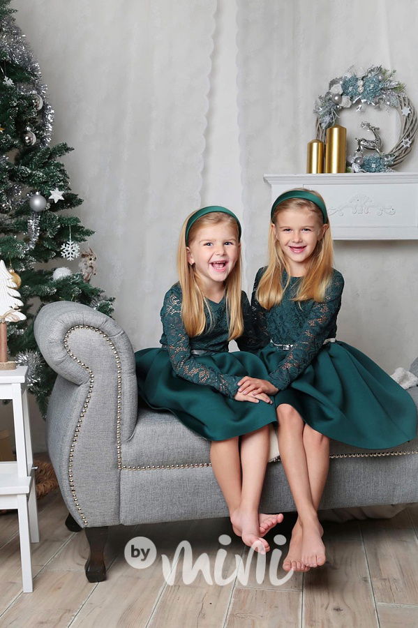 Luxury Smaragd dress - luxusní dívčí šaty