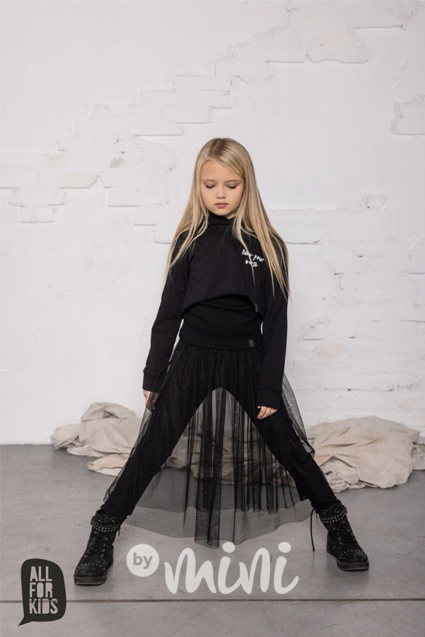 2v1 legíny + midi tylová sukně black