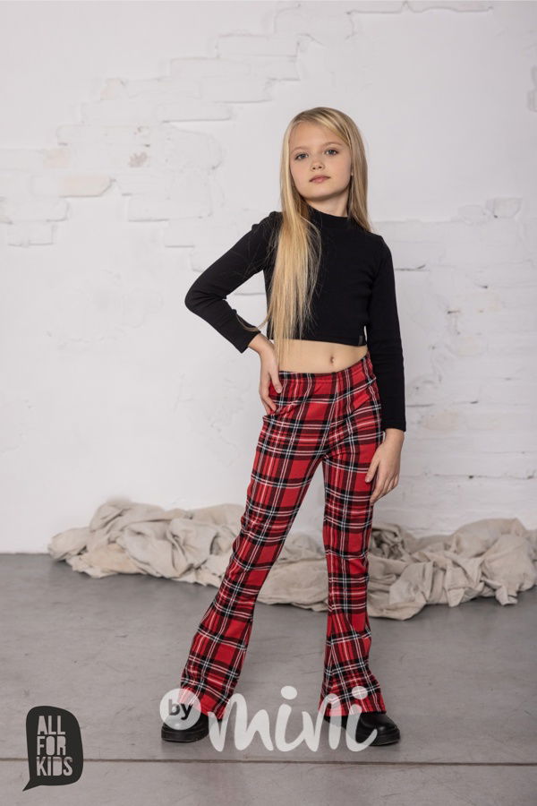 Teplé karo kalhoty do zvonu