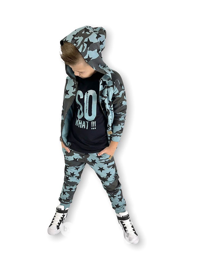 Tepláky army star mint blue - BASIC