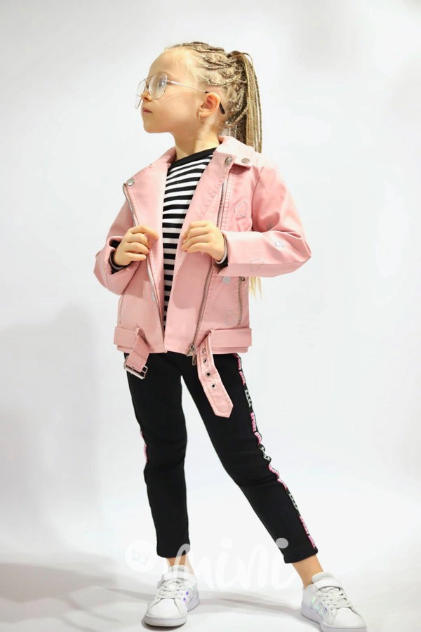 Eco leather bunda srdíčka PINK