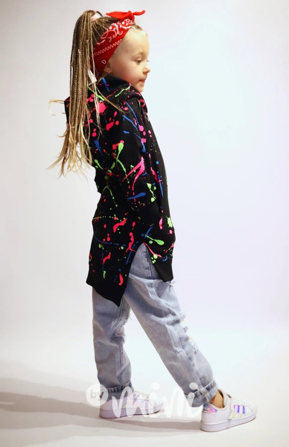 Neon splash hoodie mikinová tunika