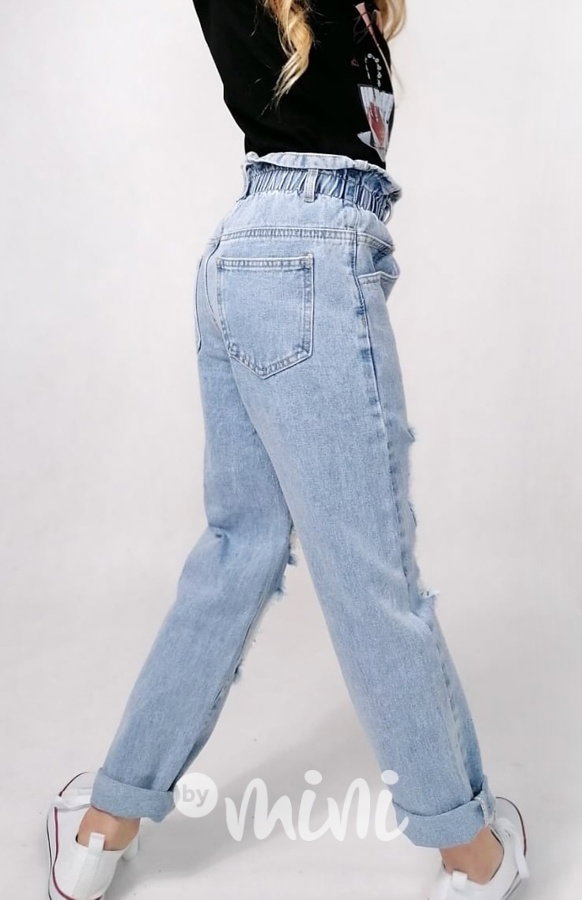Ripped jeans se zvýšeným stretch pasem