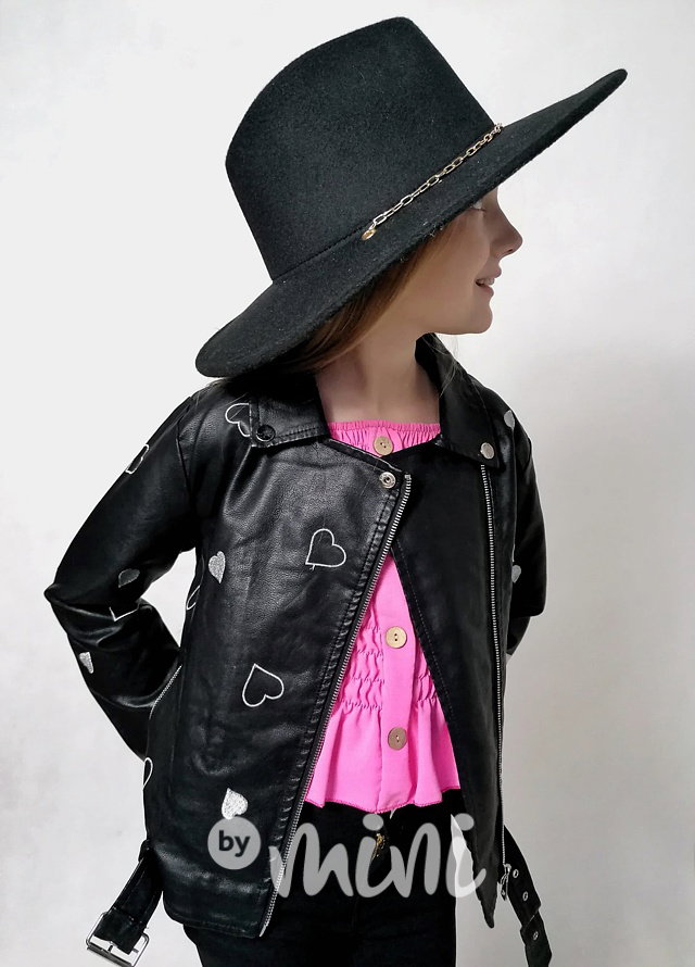 Eco leather bunda srdíčka BLACK