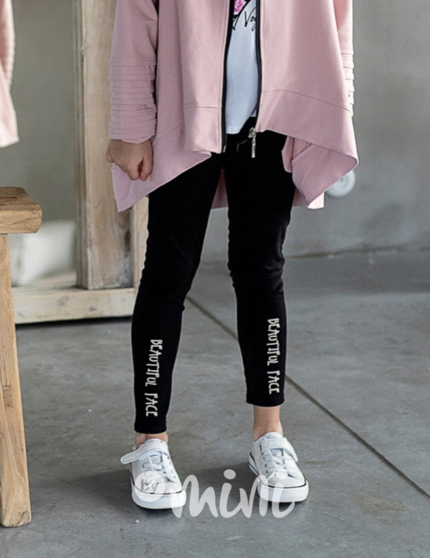 Voga stretch cotton legíny FACE black