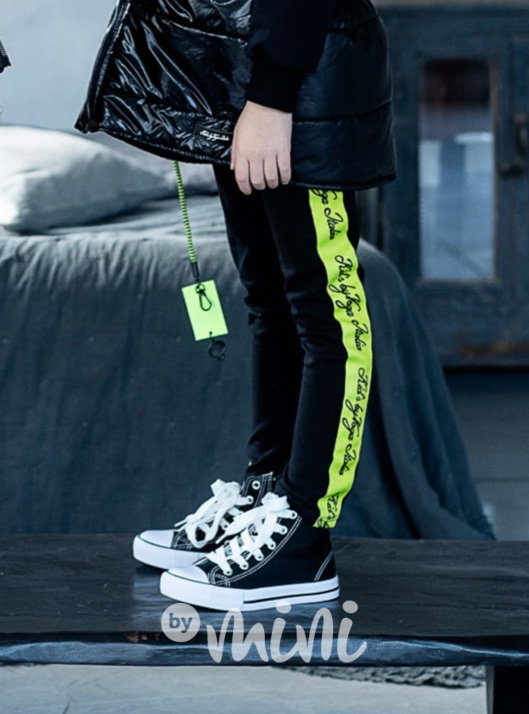 Voga stretch legíny black/neon