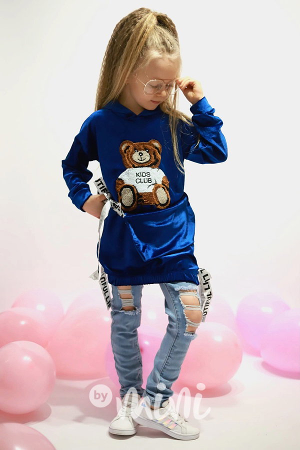 BEAR velur hoodie s kabelkou
