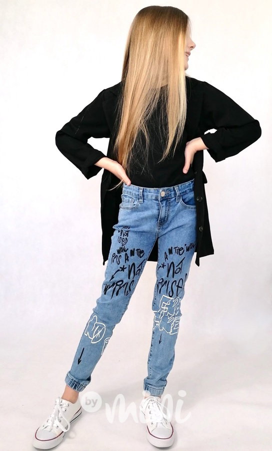 Street art printed jeans