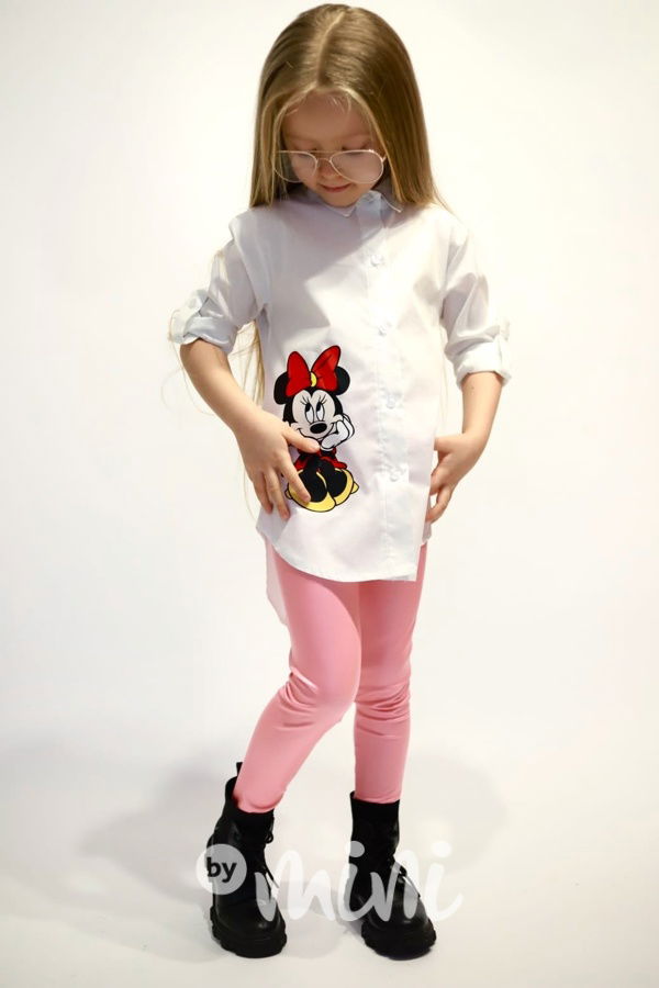 Eco leather thin legíny candy pink pearl