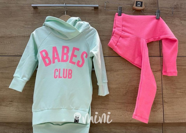 BABES hoodie mikinová tunika + neon legíny