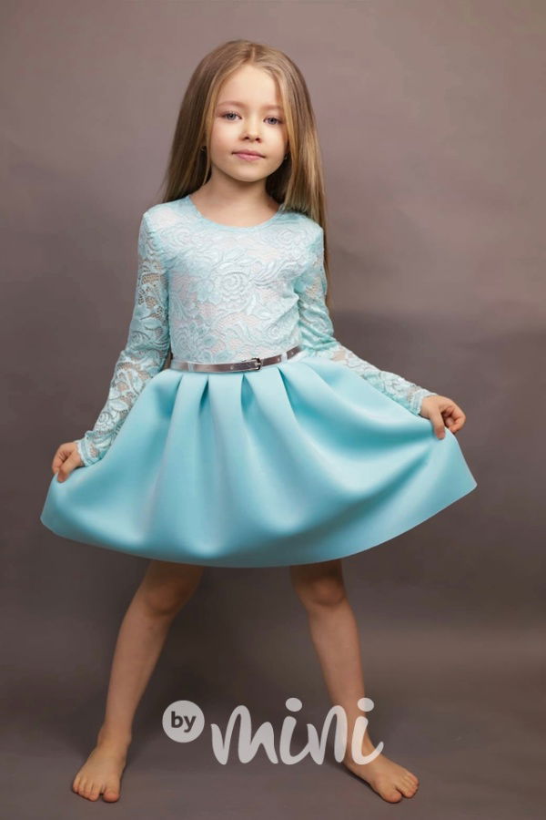 Luxury tyrkys dress - slavnostní dívčí šaty