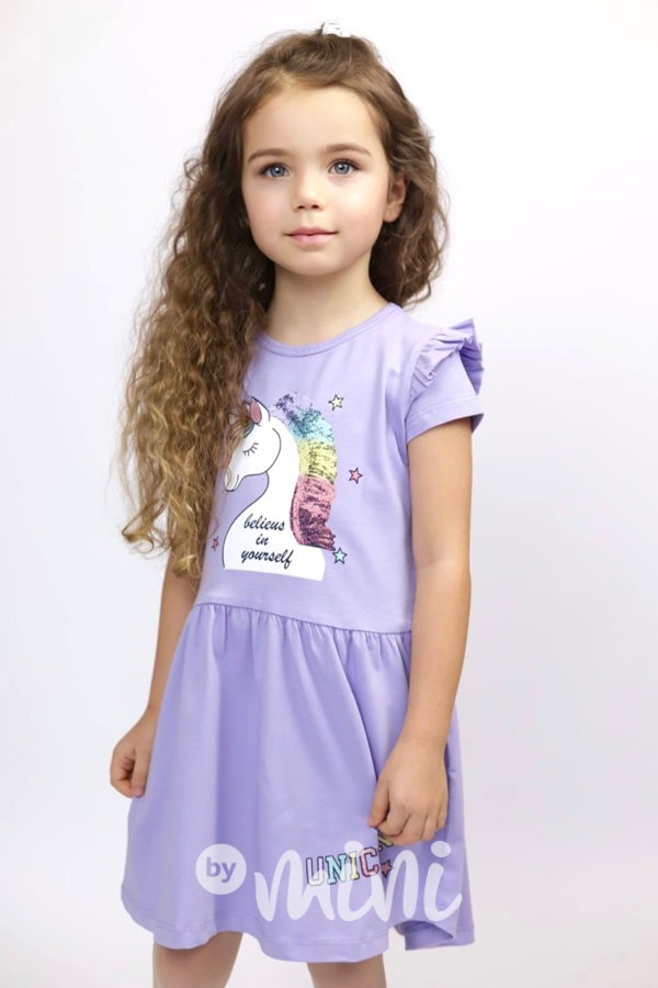 Lila unicorn šaty