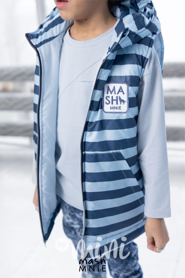 Pruhovaná vesta WOLF SOUL blue *MashMnie*
