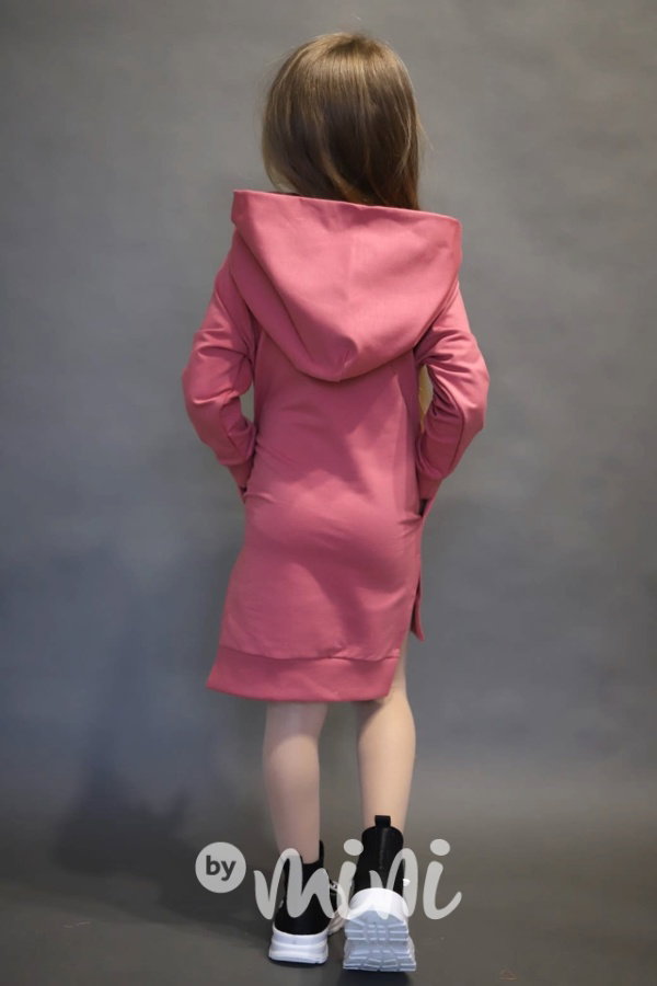 BABES hoodie mikinová tunika old pink