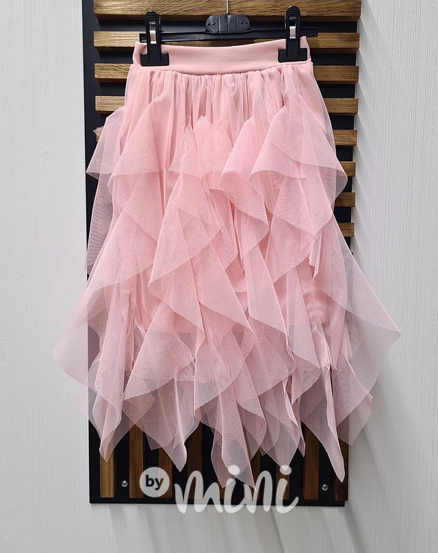 MIDI tylová sukně růžová