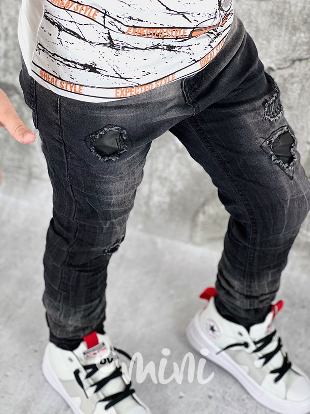 Black ombre ripped jeans